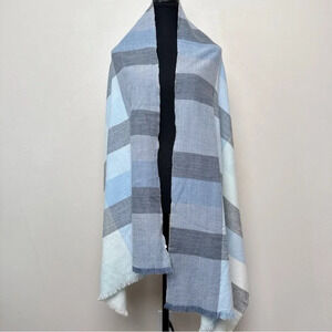 Gap Womens One Size Blue Stripe Soft Blanket Scarf
